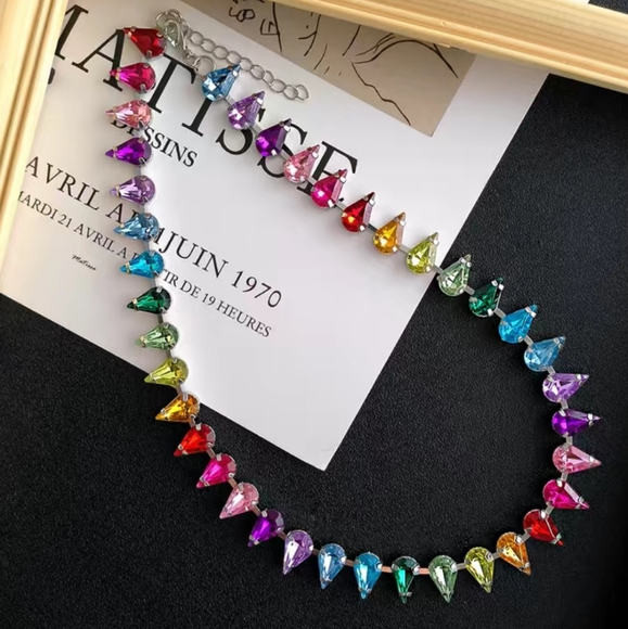 Rainbow Tennis Necklace - Picture 3 of 9